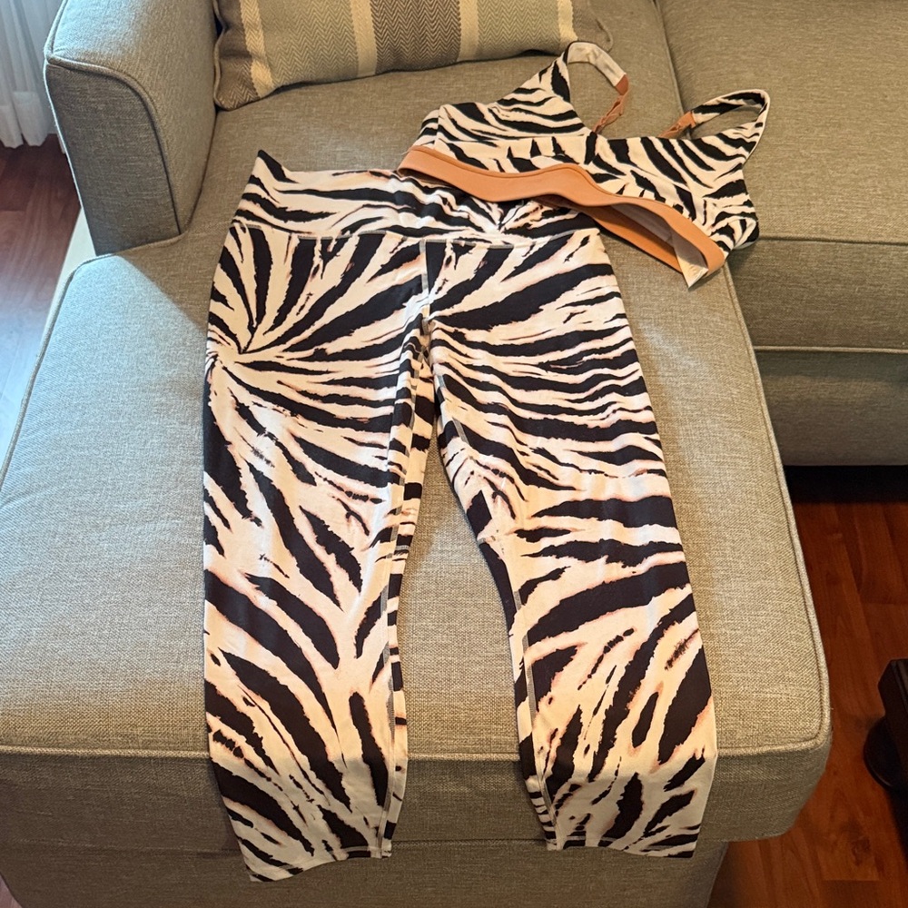 Fabletics Black and White Zebra Leggings